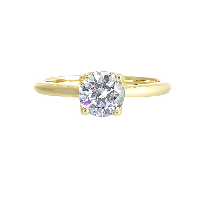 14Kt Yellow Gold Semi Mount 1/25Ctw For 1Ctw Round Center