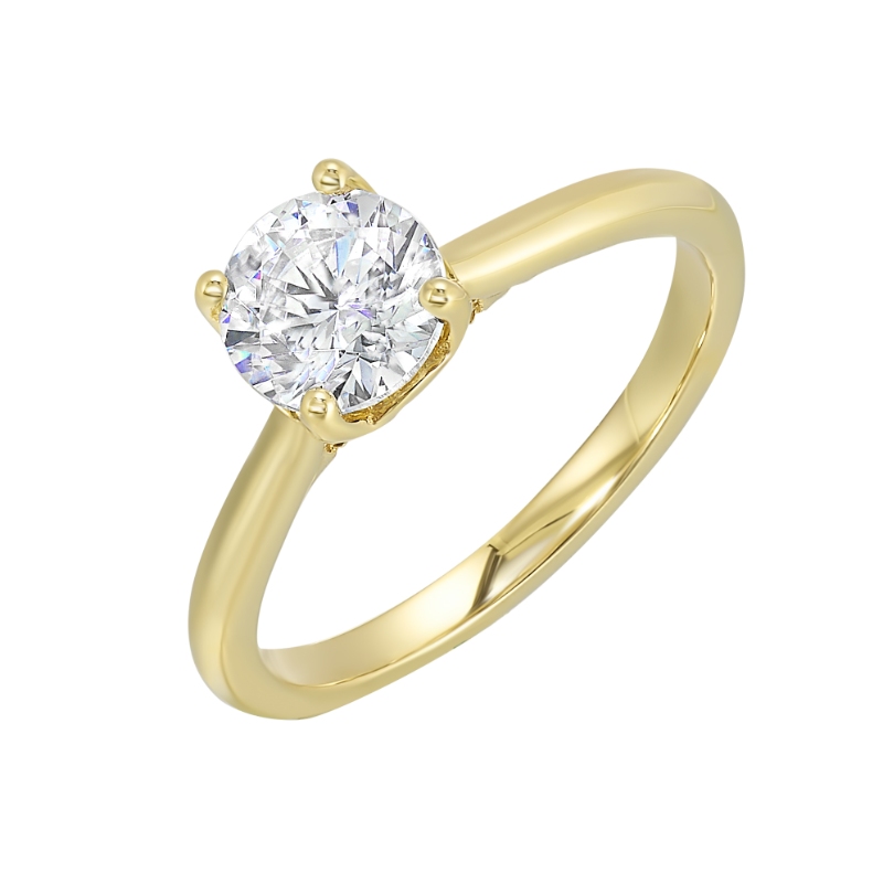 14Kt Yellow Gold Semi Mount 1/25Ctw For 1Ctw Round Center