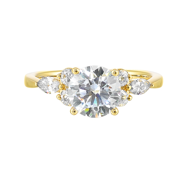 14Kt Yellow Gold Semi Mount 3/8Ctw For 1 1/2Ctw Round Center