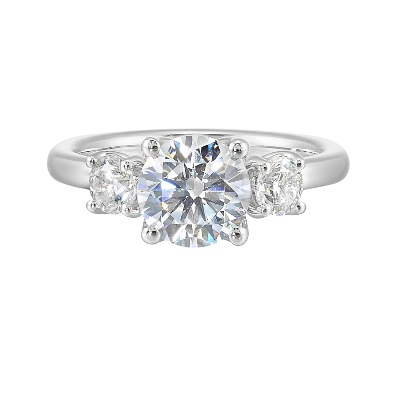 14Kt White Gold Semi Mount 1/2Ctw For 1 1/2Ctw Round Center
