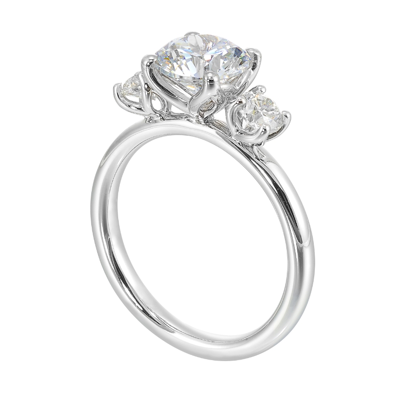 14Kt White Gold Semi Mount 1/2Ctw For 1 1/2Ctw Round Center
