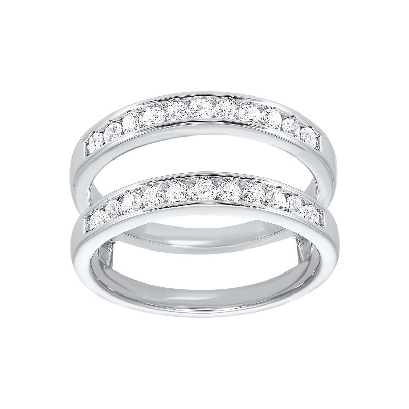 14Kt White Gold Diamond 3/8Ctw Insert Ring