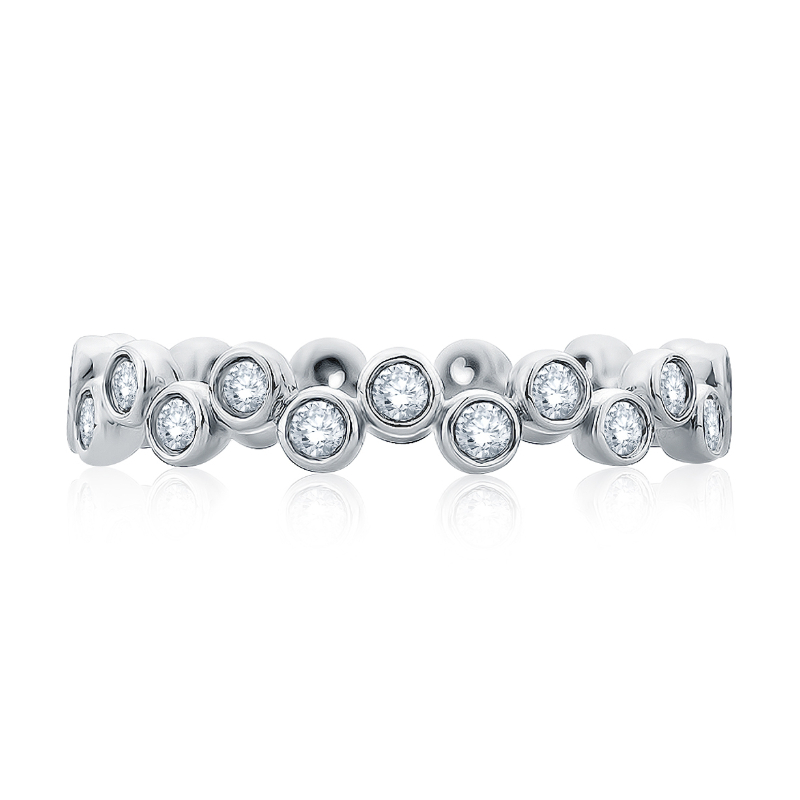 14K White Gold Semi Mount Diamond Wedding Band