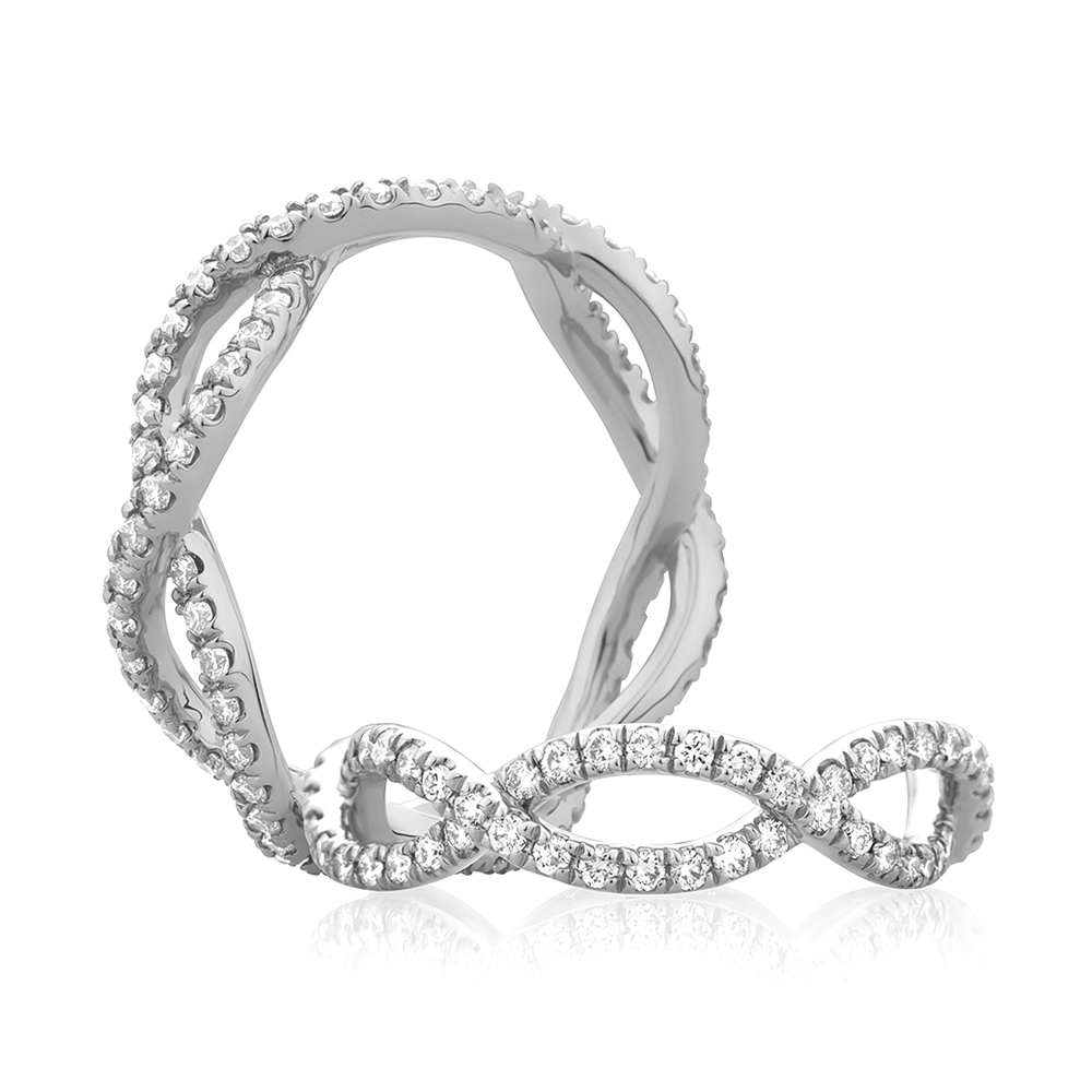 14K White Gold Semi Mount Diamond Wedding Band