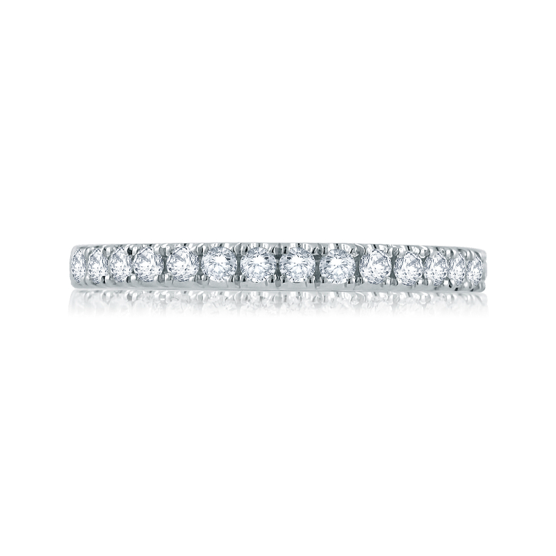 14K White Gold Semi Mount Diamond Wedding Band