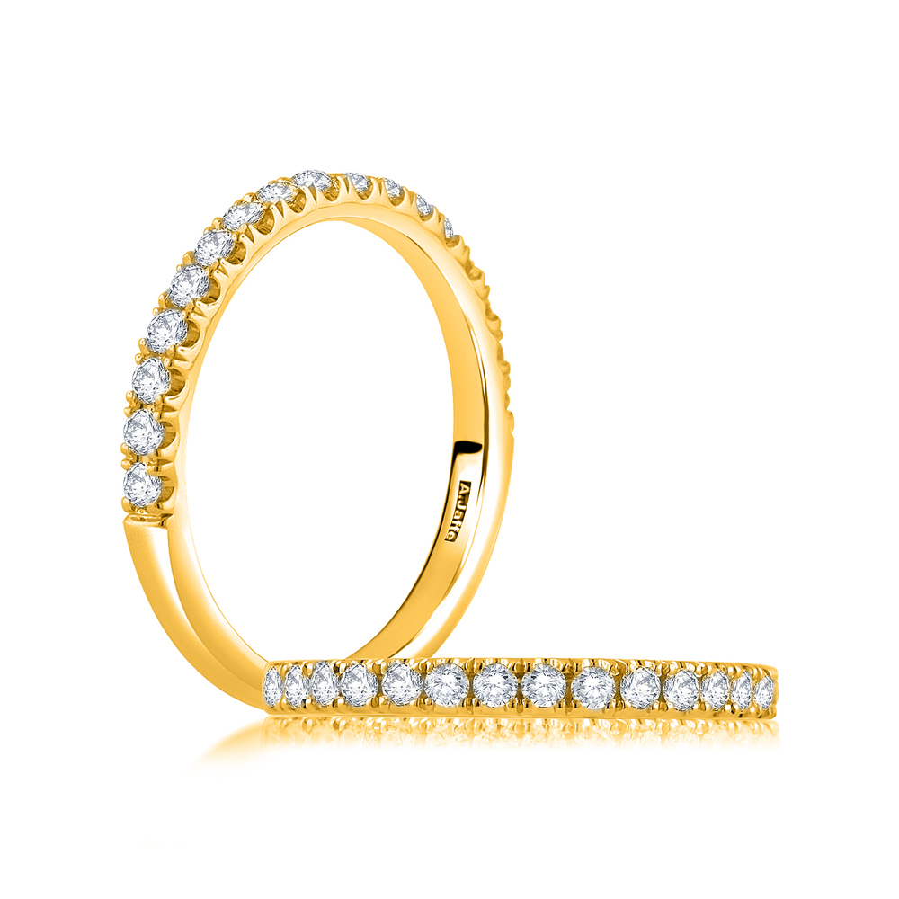 14K Yellow Gold Semi Mount Diamond Wedding Band