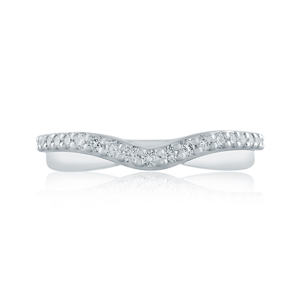 14K White Gold Semi Mount Diamond Wedding Band