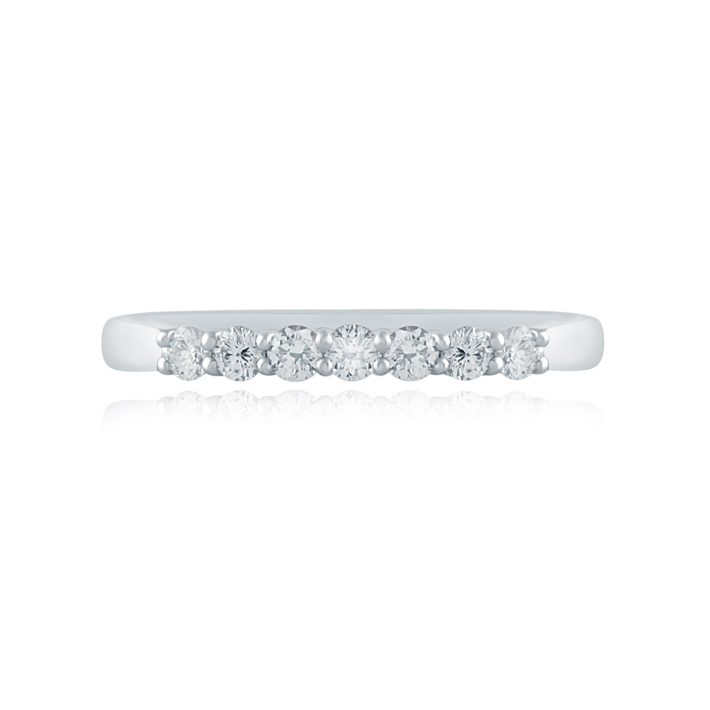 14K White Gold Semi Mount Diamond Wedding Band