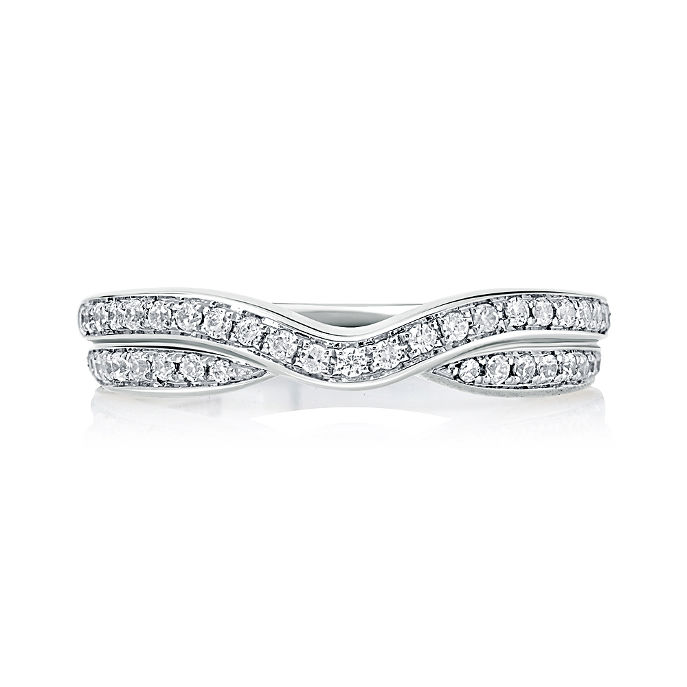 14K White Gold Semi Mount Diamond Wedding Band