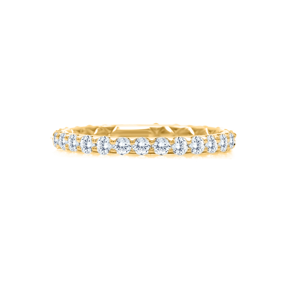 14K Yellow Gold Semi Mount Diamond Wedding Band