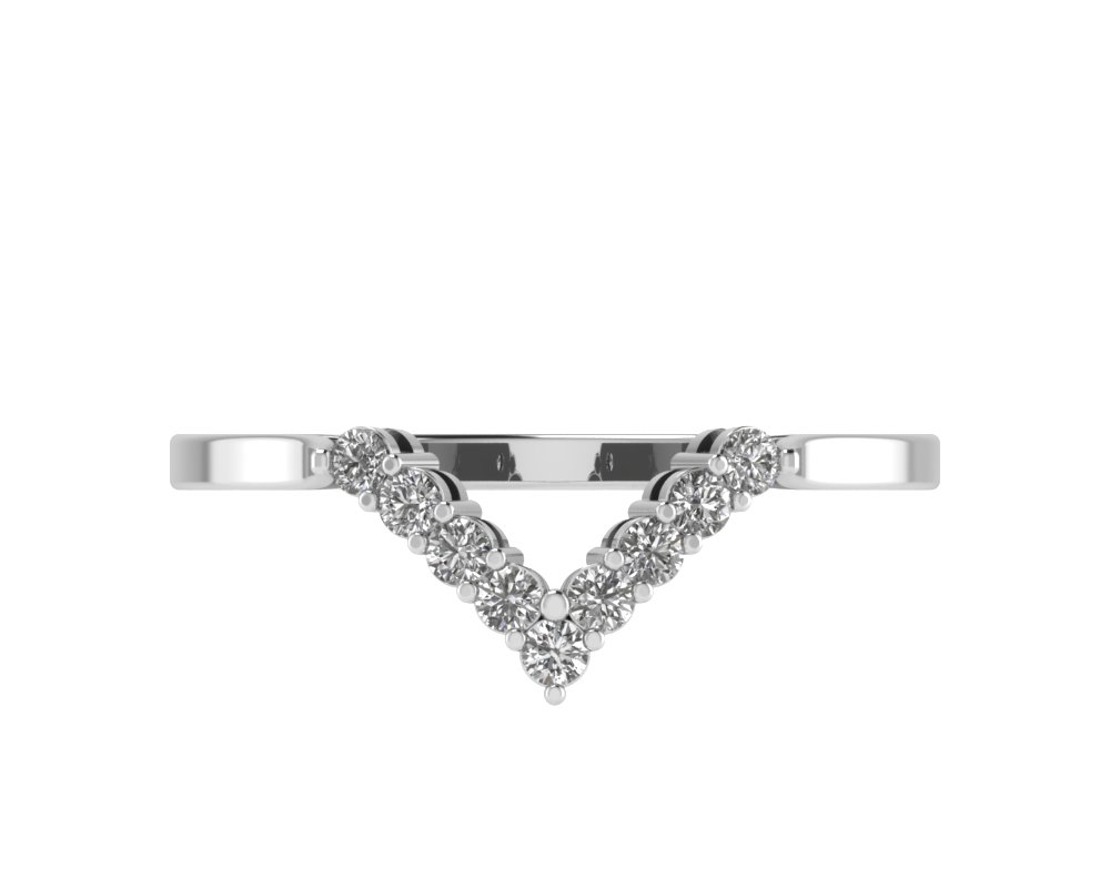 V Shaped Prong Set Tiara Band