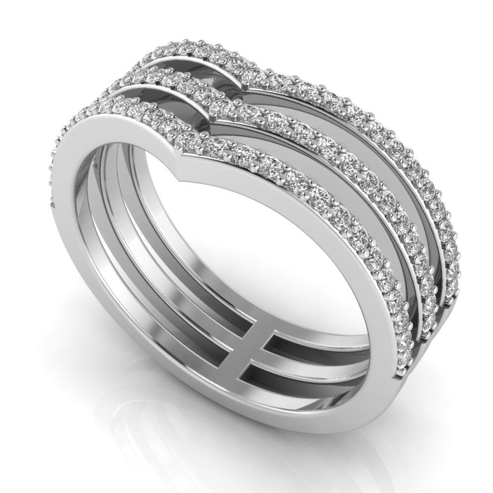 Triple Chevron Tiara Ring