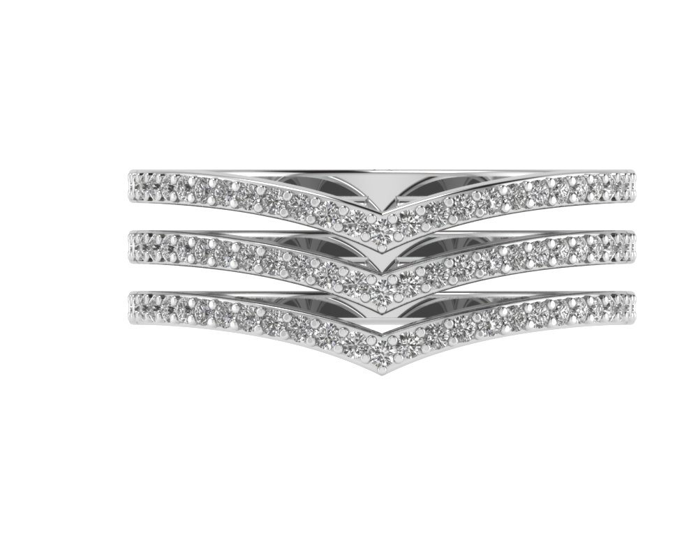 Triple Chevron Tiara Ring