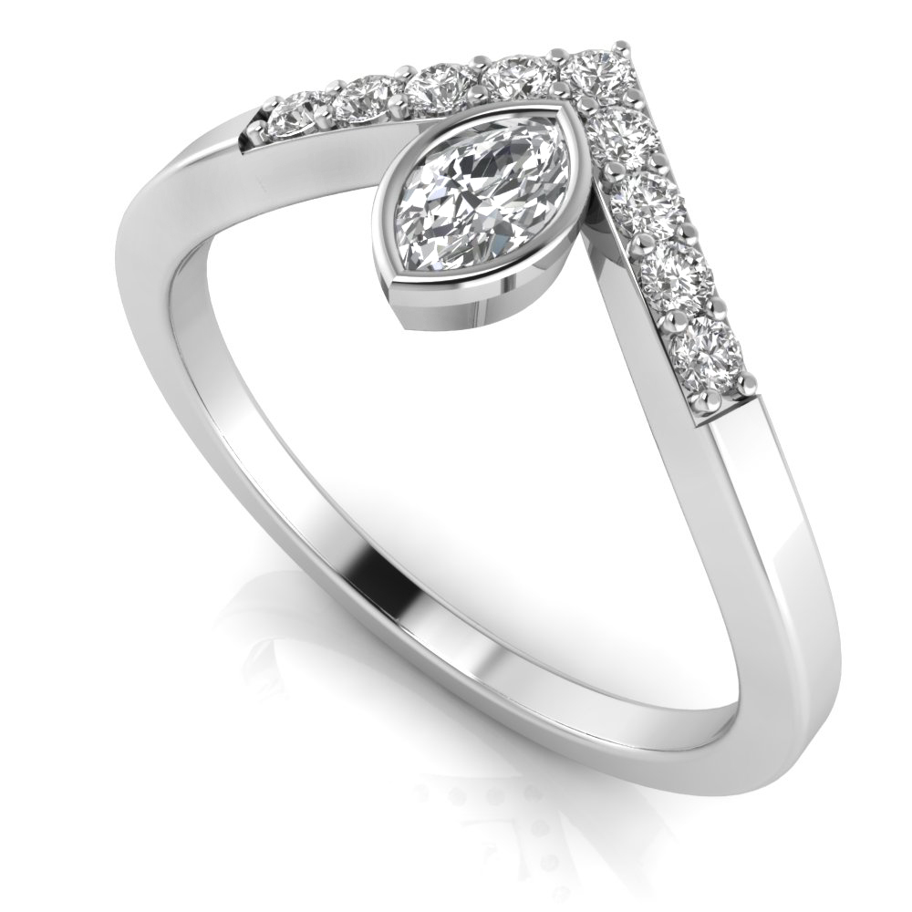 Large Marquise V Tiara Ring