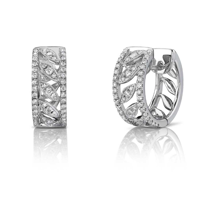 White Gold Diamond Hoop Earrings