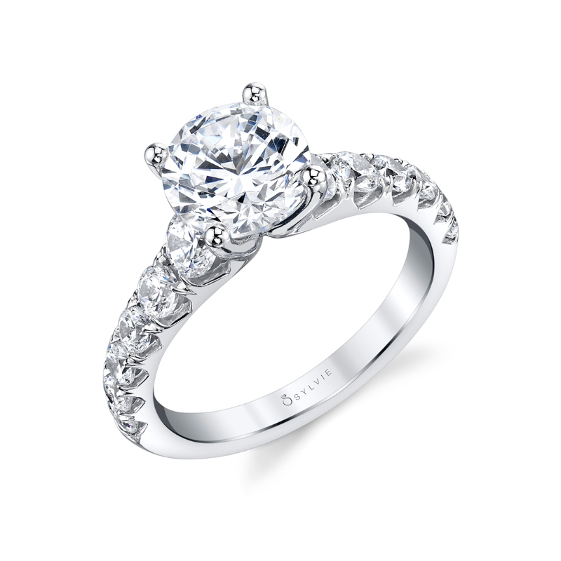 Wide Band Engagement Ring - Andrea