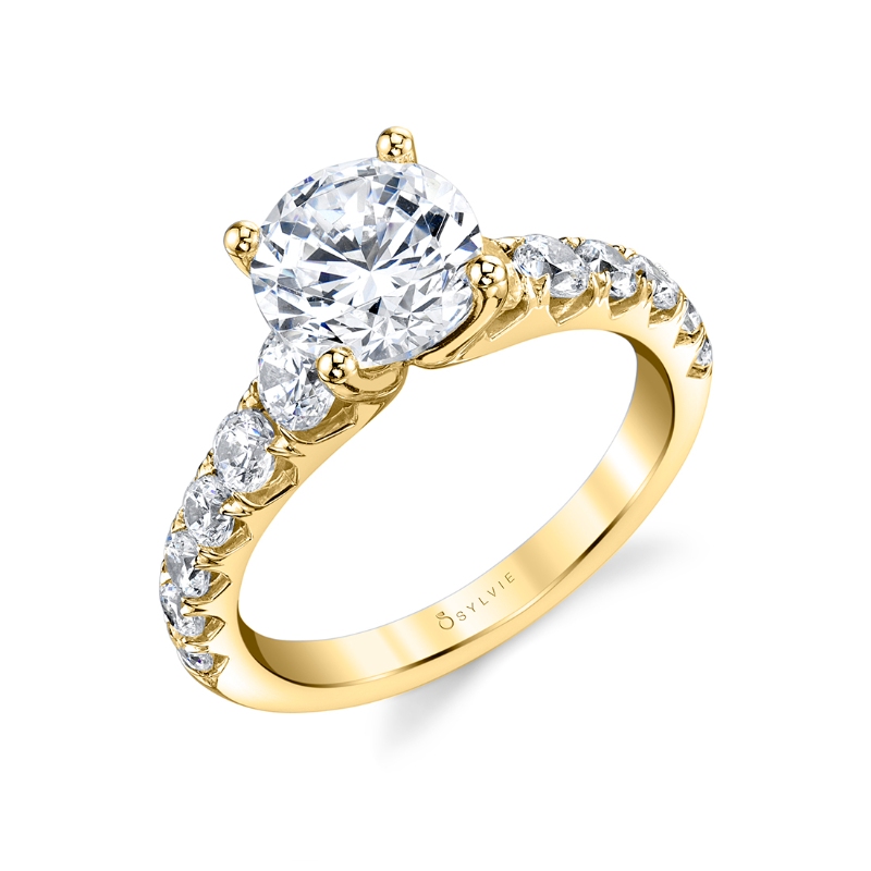 Wide Band Engagement Ring - Andrea