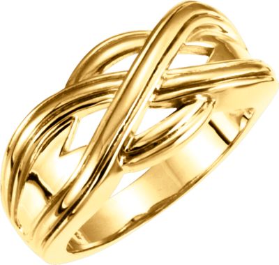 14K Yellow Woven Design Band