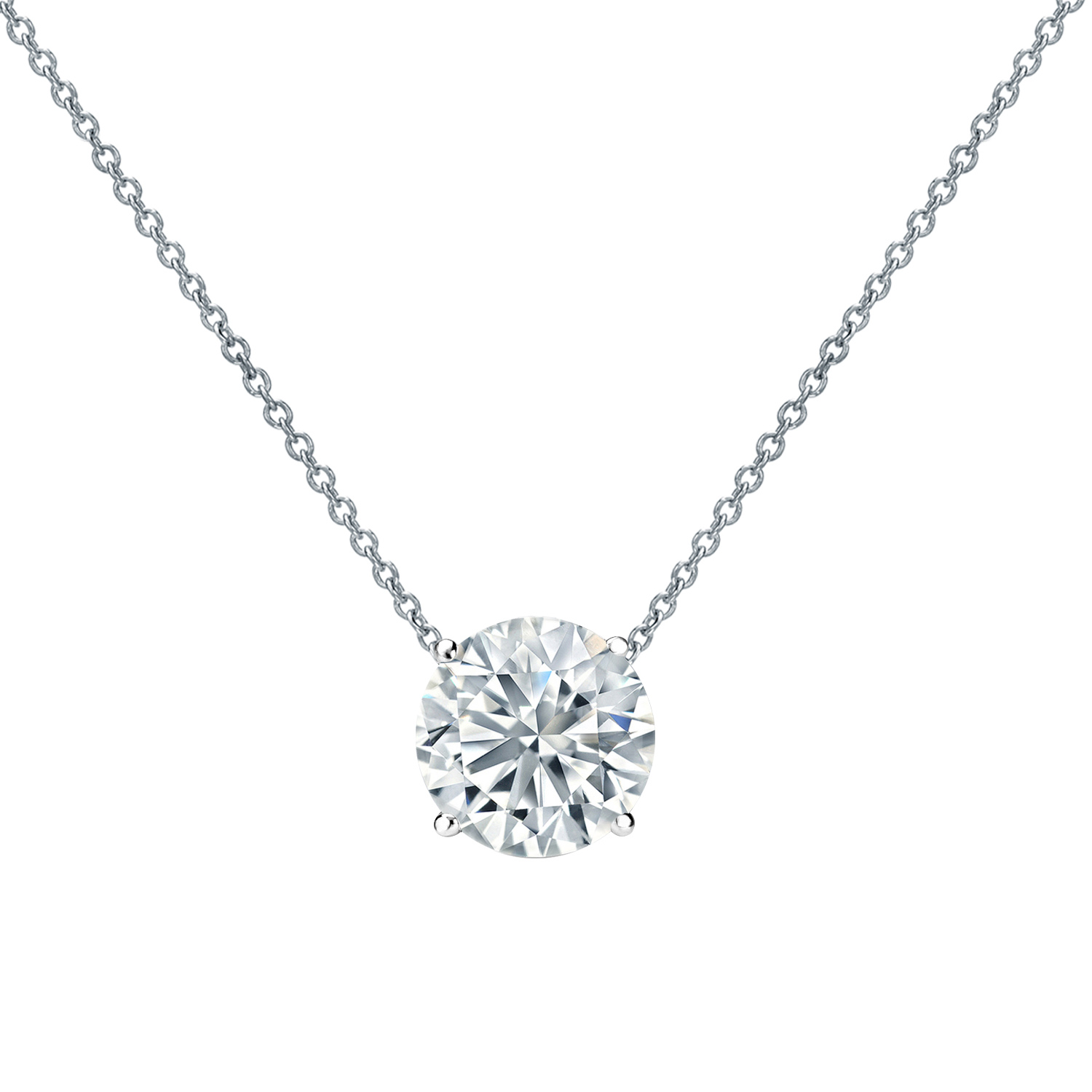 1.00 ct. tw Lab Grown Diamond Solitaire Pendant Set with 4-Prong 14K Gold (H-I, VS)