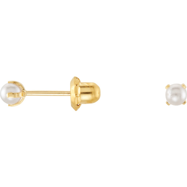 Simulated Pearl Inverness Piercing Earrings