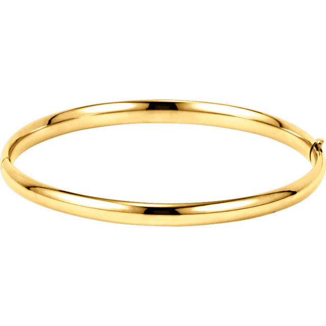 14kt Yellow 4.75mm Hinged Bangle Bracelet