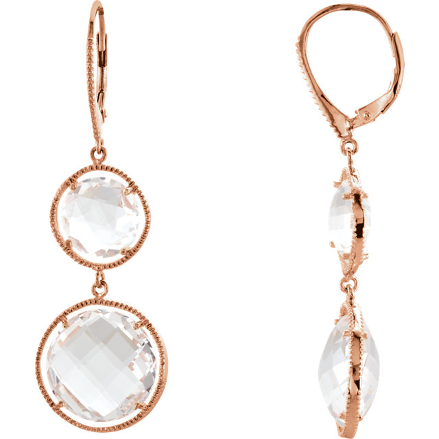 Clear Quartz Lever Back Earrings