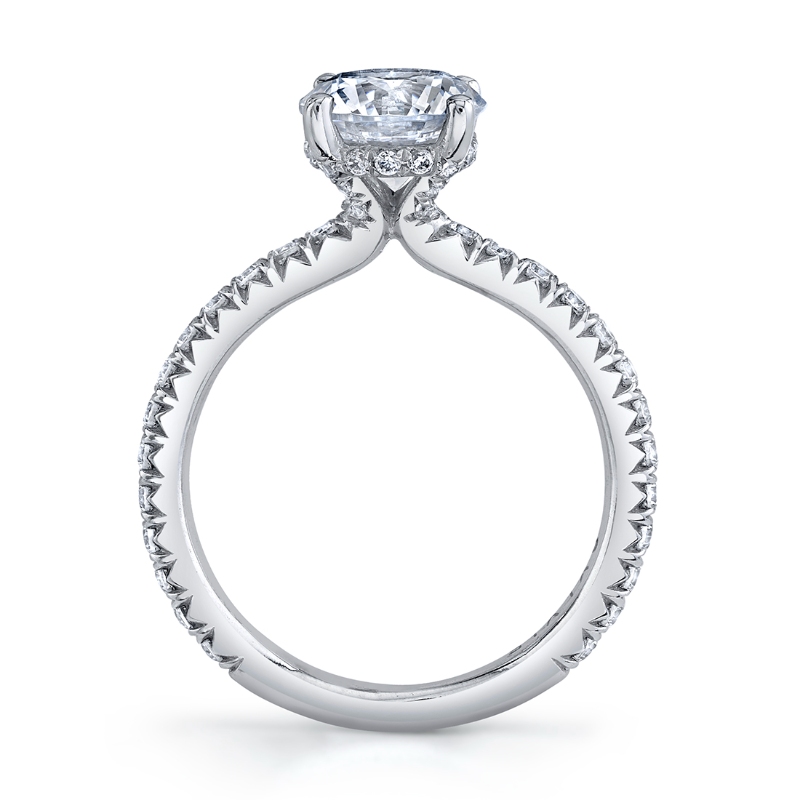Oval Cut Classic Hidden Halo Engagement Ring - Perri