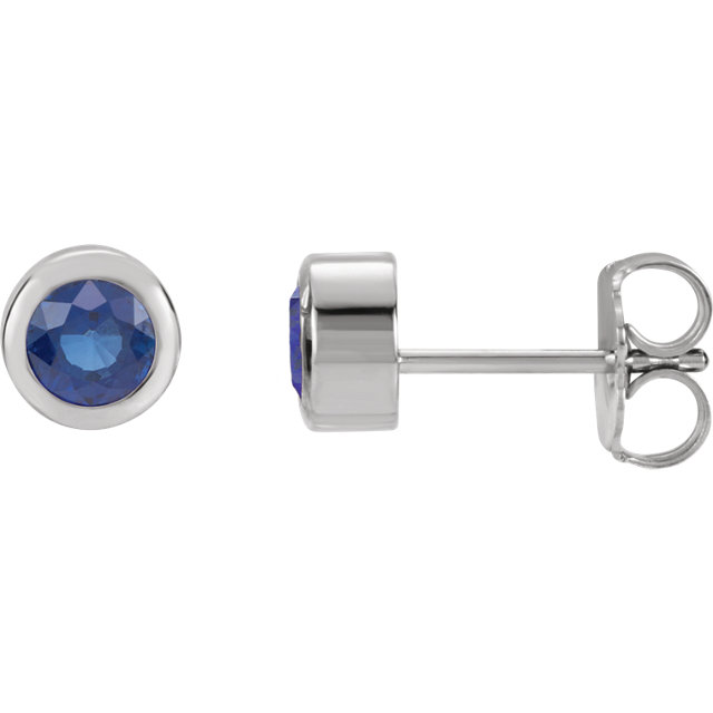Sterling Silver Imitation Blue Sapphire Earrings