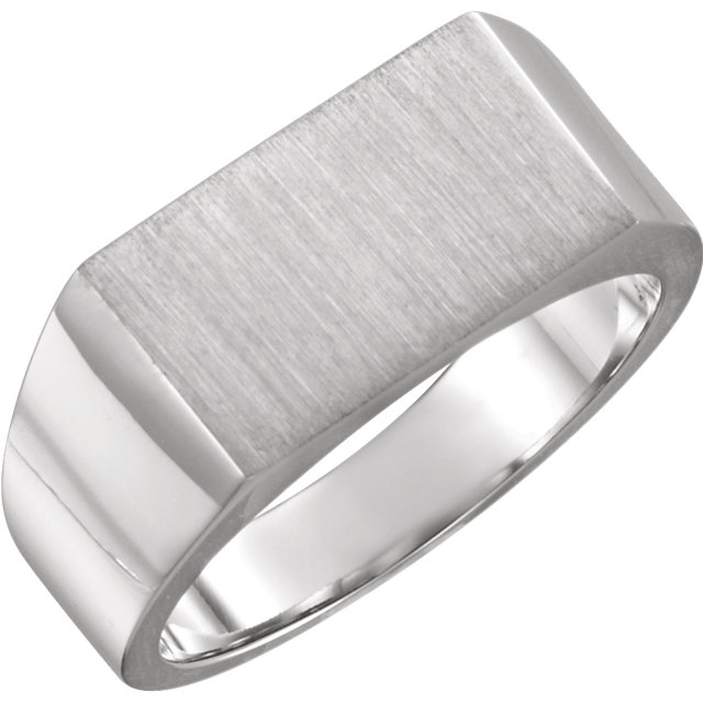 14K White 15x9mm Men