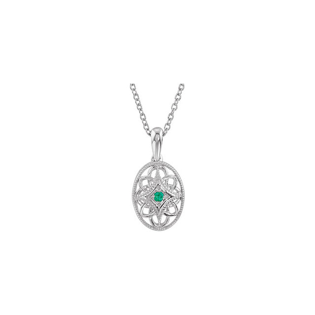 Sterling Silver Ruby 18" Necklace