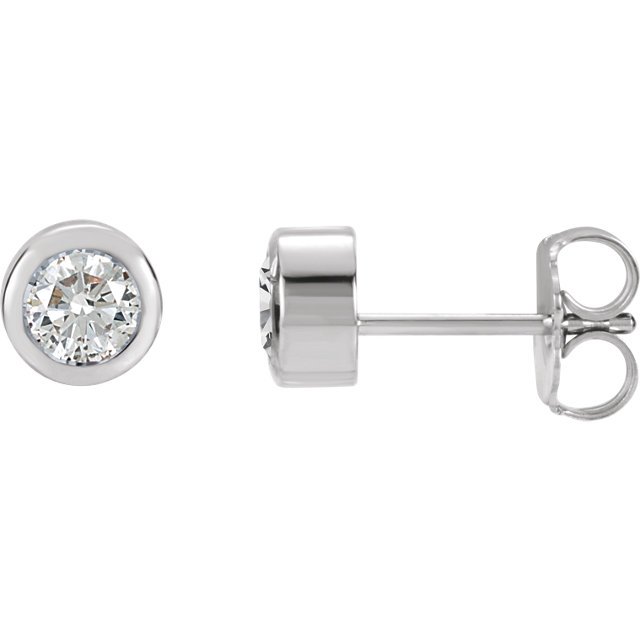 14K White White Sapphire Earrings