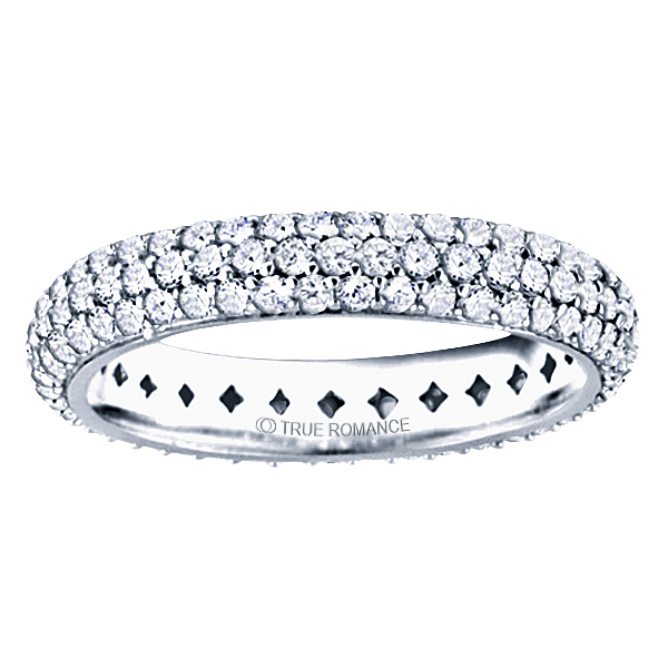 Etr804-14k White Gold Round Diamond Pave Set Eternity Band