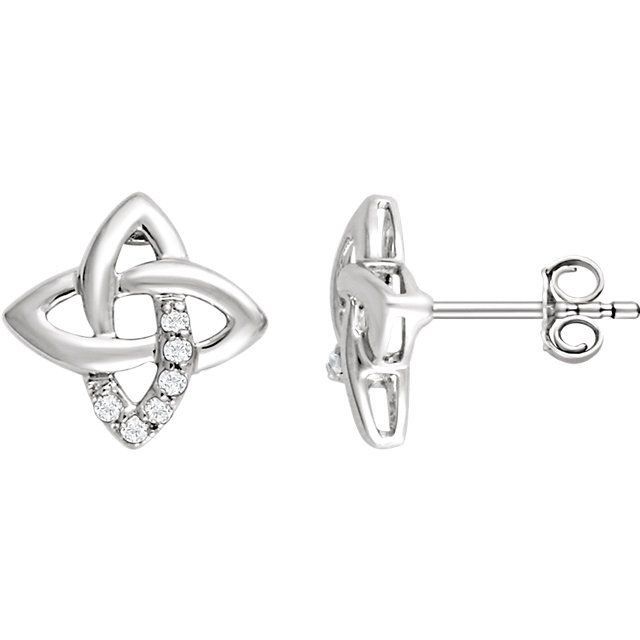 Sterling Silver 1/8 CTW Diamond Earrings