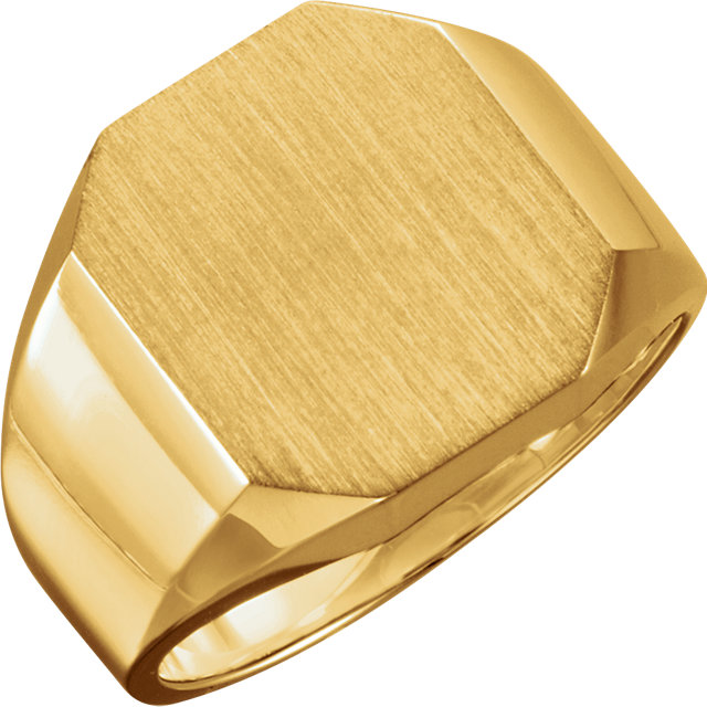 14K Yellow 16x14mm Men