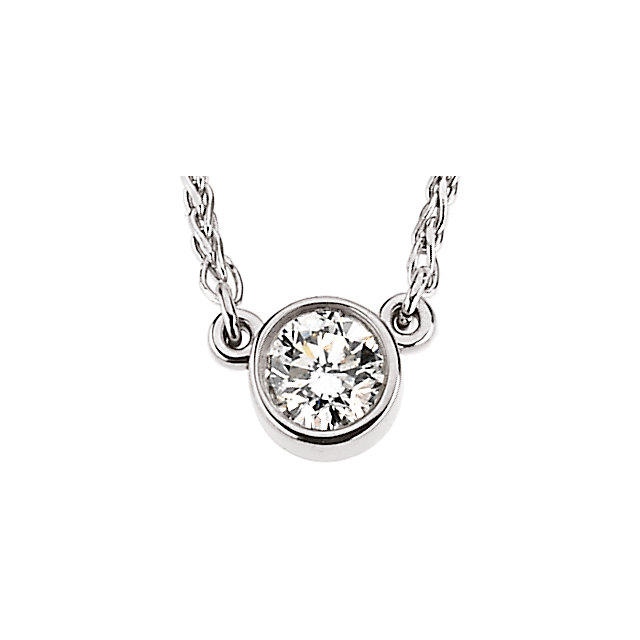 14K White 1/4 CTW Diamond Solitaire 18" Necklace