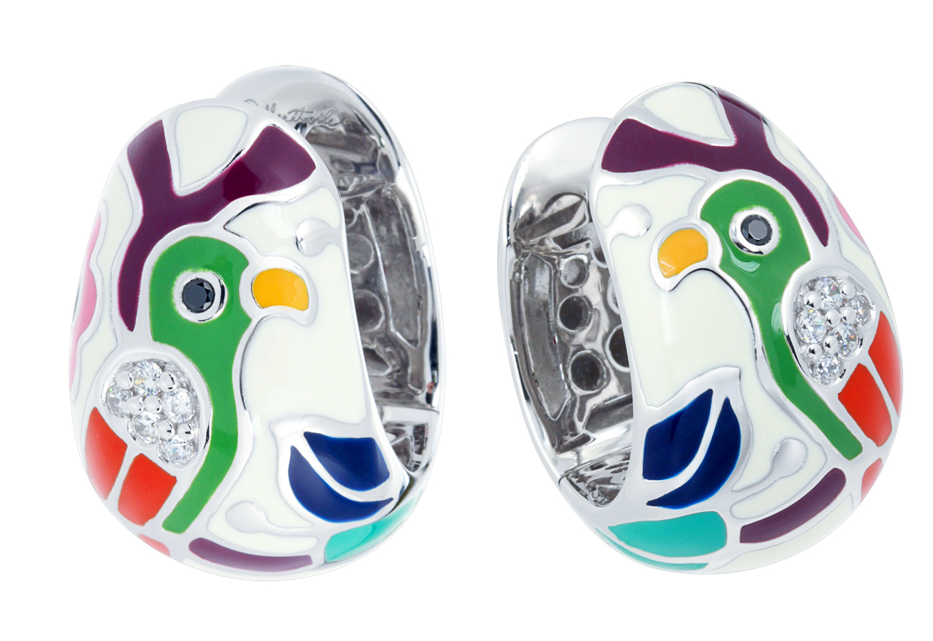 Perroquet White Earrings