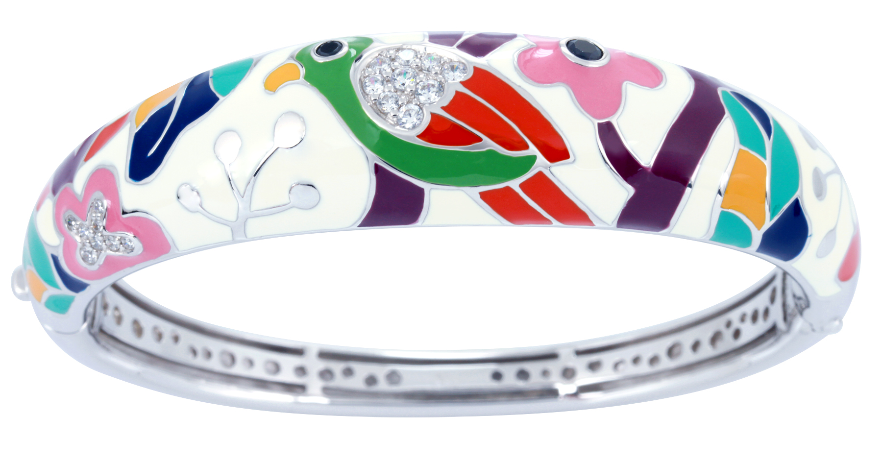 Perroquet White Bangle