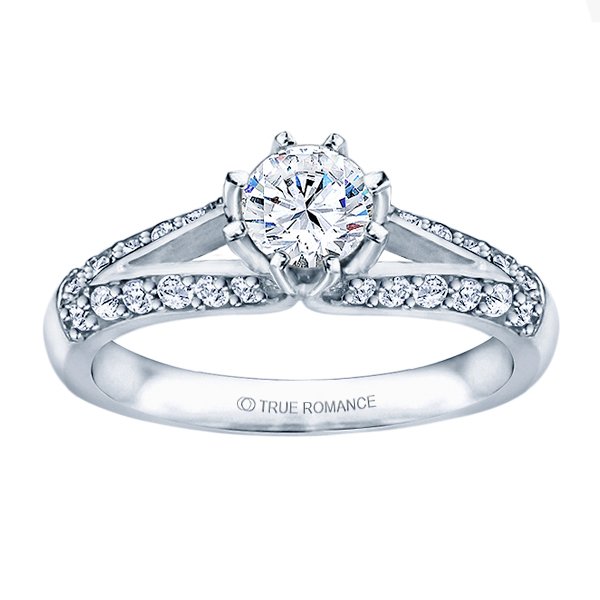 Me677 -14k White Gold Classic Engagement Ring