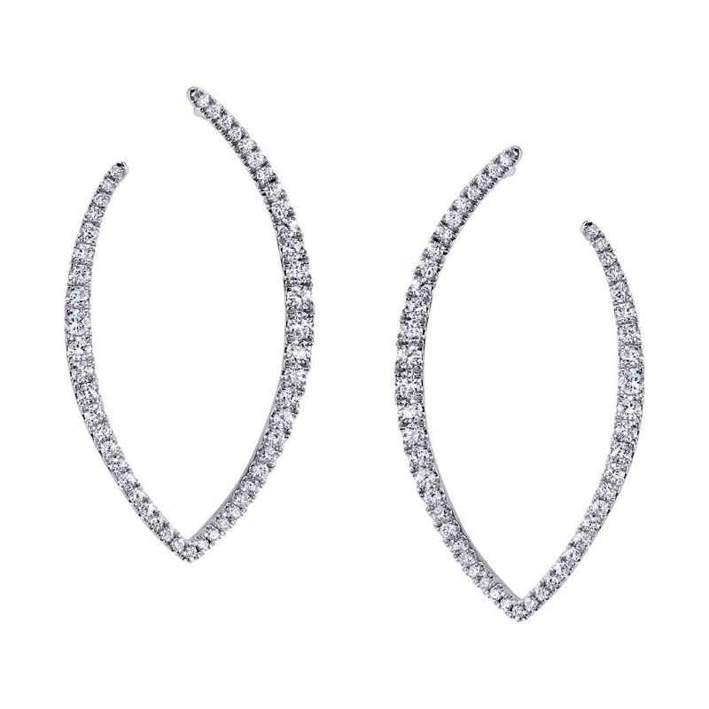 Modern Diamond Hoop Earrings