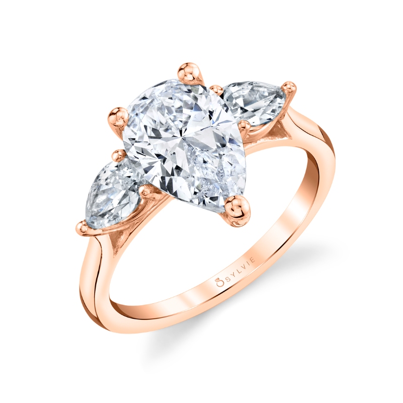 Pear Shaped 2.0 Ct Three Stone Engagement Ring - Martine