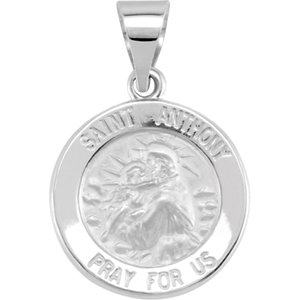 14K Yellow 15mm Round Hollow St. Anthony Medal