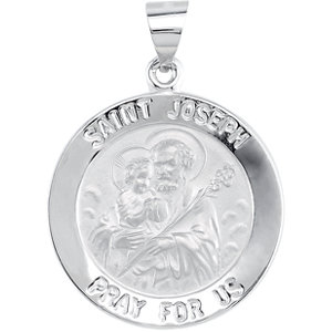 14K Yellow 22mm Round Hollow Joseph Medal