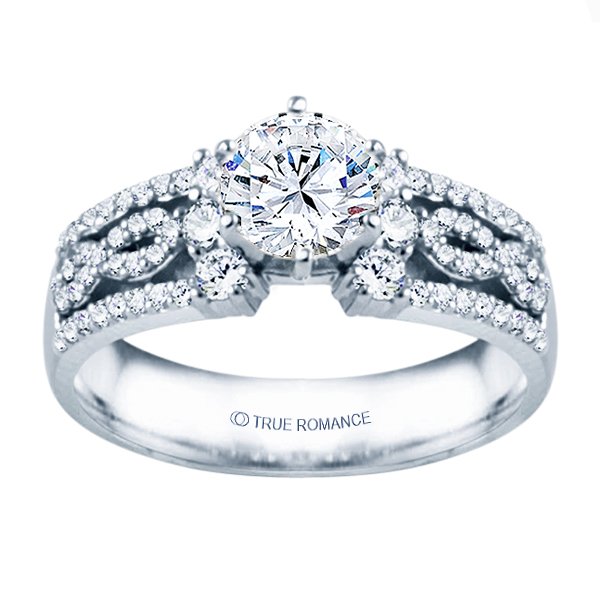 Rm1386-14k White Gold Infinity Engagement Ring