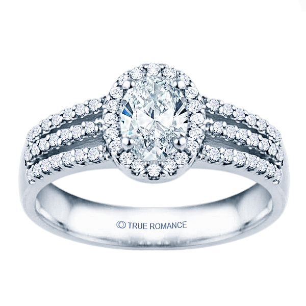 Rm1394v-14k White Gold Halo Engagement Ring