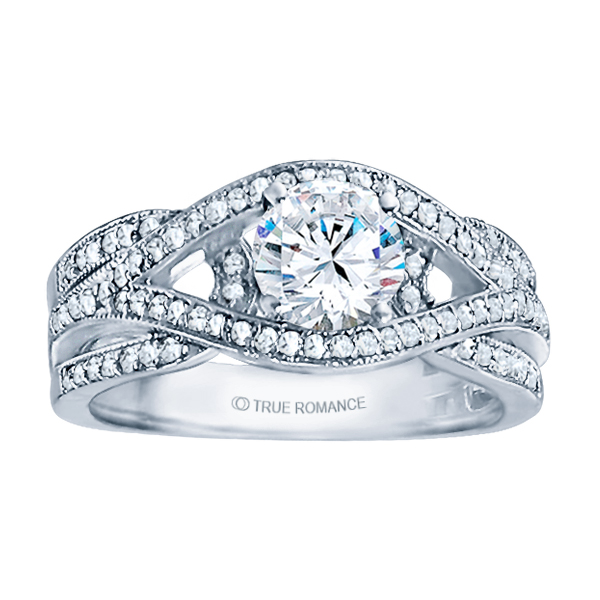 Rm1413-14k White Gold Infinity Engagement Ring
