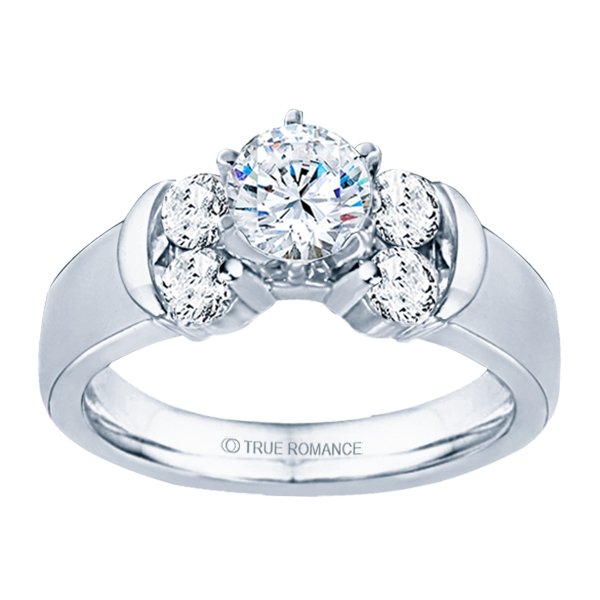 Rm464-14k White Gold Engagement Ring From Nostalgic Collection