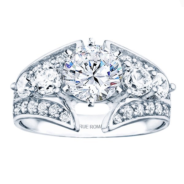 Rm921 -14k White Gold Classic Engagement Ring