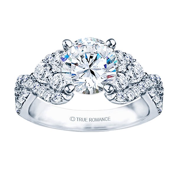 Rm985-14k White Gold Infinity Engagement Ring