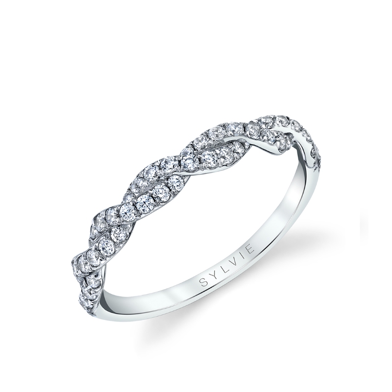 Round Cut Classic Spiral Wedding Band - Anaelle