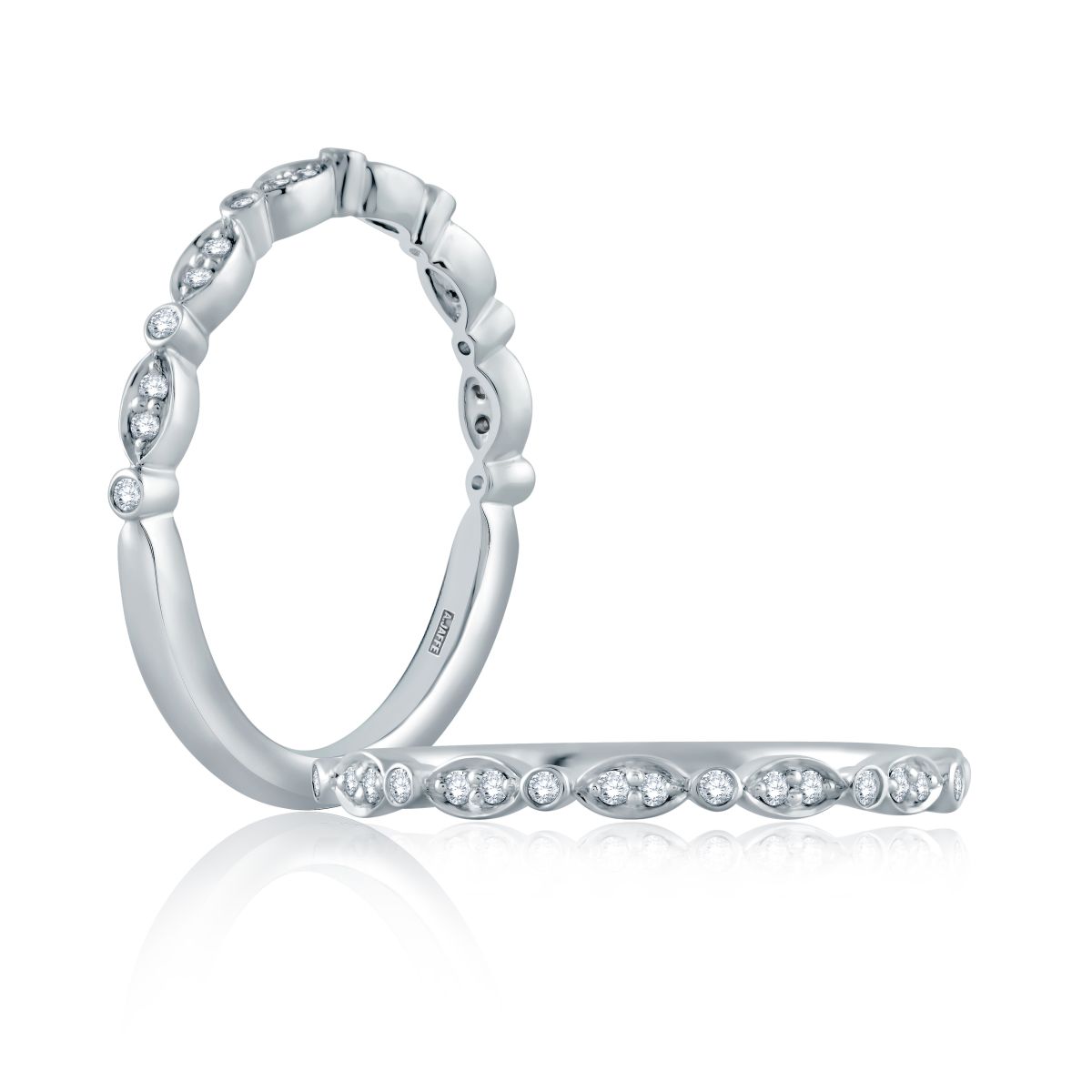 Platinum and Diamond Stackable Wedding Band